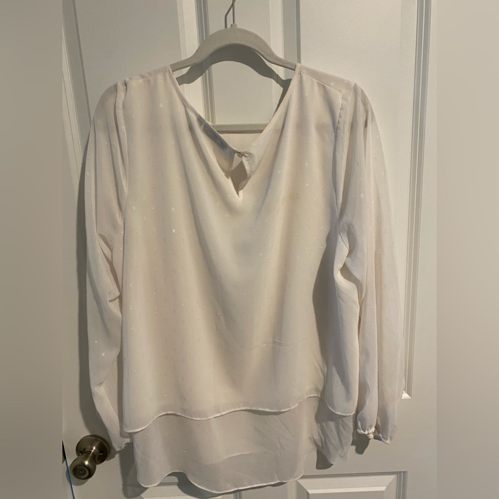 Apt 9 women’s, dress blouse, with layers, size XXL, off white - Picture 3 of 6